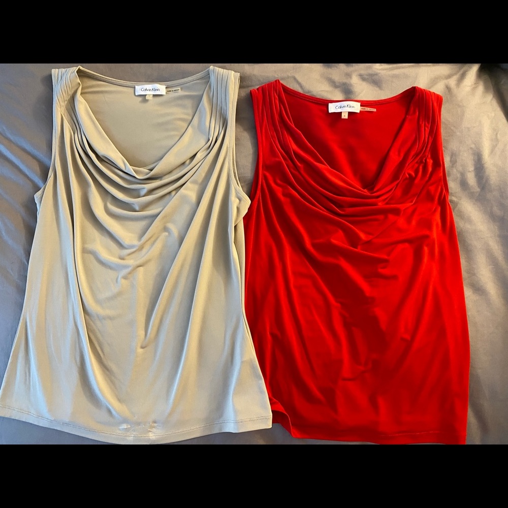 2 Calvin Klein drape tops 👚
